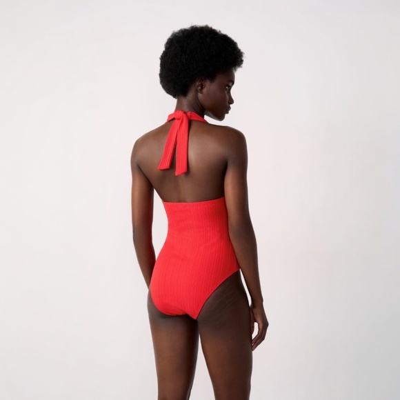 ETAM x Zagara Textured One-Piece Swimsuit in Red Size L -NWOT - Picture 2 of 7